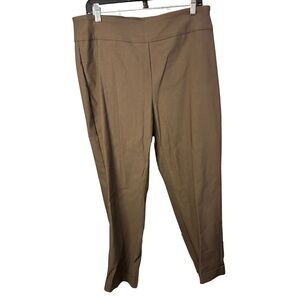 Tribal Olive-Brown Straight-Leg Trousers